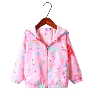 Marca antivento con cappuccio Zip Full Fleece bambino cappotto ragazze giacche floreali ragazzi giacche bambini abiti bambini capispalla 2-14 anni 1