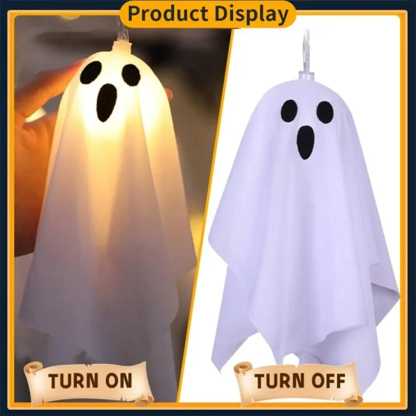 Luci fantasma di Halloween, ghirlanda di corde impermeabili a 8 modalità, decorazioni per interni ed esterni per feste, casa stregata, caminetto, portico 4