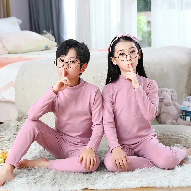 Set di abbigliamento termico per bambini Bambini Autunno Inverno Completo intimo Ragazze Ragazzi Pigiama + Pantaloni 2 pezzi Adolescente Nessuna traccia Indumenti da notte caldi 6