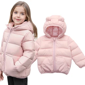 2025 Autunno Inverno Bambini Tempo libero Giacca calda con cappuccio per ragazza Ragazzo Cappotti caldi Parka con tasca con cerniera Capispalla Abbigliamento per bambini 1