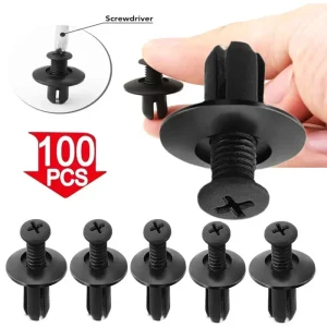 Nuovo 50/1000pc 8mm Rivetti in plastica Elementi di fissaggio Vite Paraurti per auto Parafango Rivetto nero Clip di fissaggio per auto 1