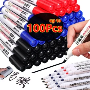 Nuovo! 100-1 pz Cancellabile Lavagna Pennarello Insegnamento Gesso Lavagna Marker per Ceramica Vetro Ufficio Scuola Arte di Cancelleria 1
