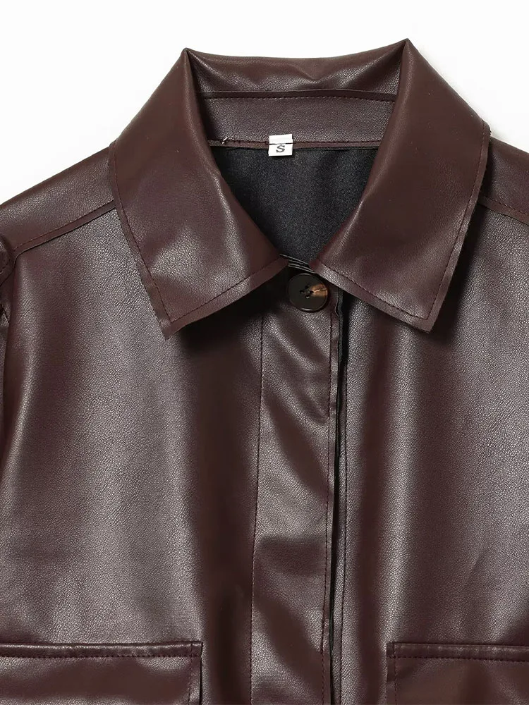 HH Donna Autunno Nuovi Cappotti di Moda Solido Colletto rovesciato Maniche lunghe Tasca monopetto Giacche stile Streetweer femminile 5