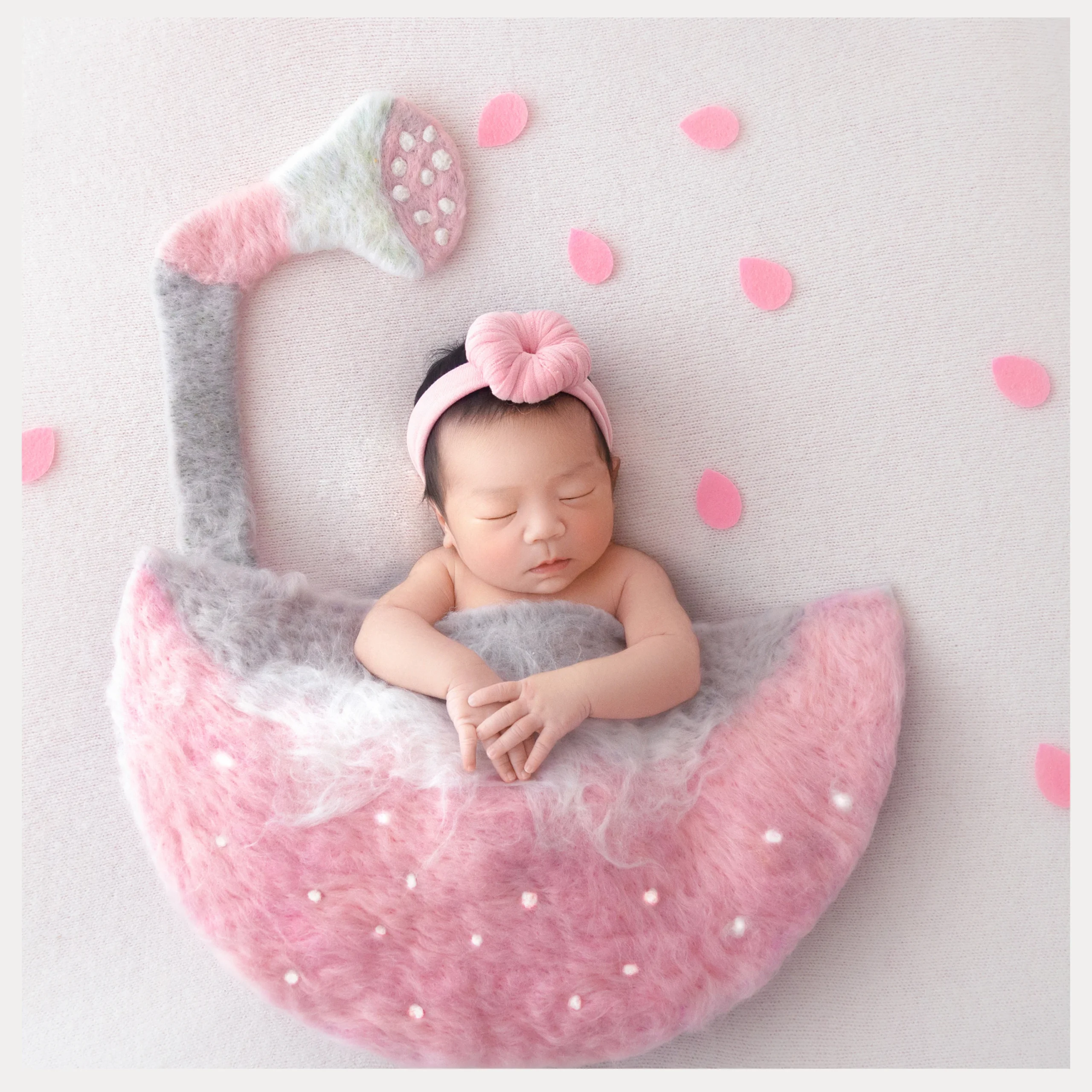 Bella doccia lana feltro coperta puntelli fotografia neonato rosa Baby lana feltro doccia modellazione puntelli ausiliari 1