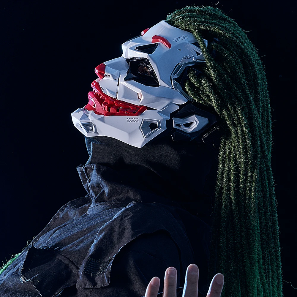 Maschere Joker Maschere Cyberpunk Trecce da clown 2d Cosplay Resina Prodotti personalizzati Halloween Anime Oggetti di scena e regali di ruolo Giocattoli 1