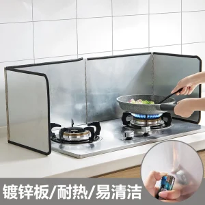 Nuovo acciaio inossidabile bordo a prova di olio fornello da cucina deflettore olio forniture da cucina creative isolamento di cottura deflettore antispruzzo caldo 1