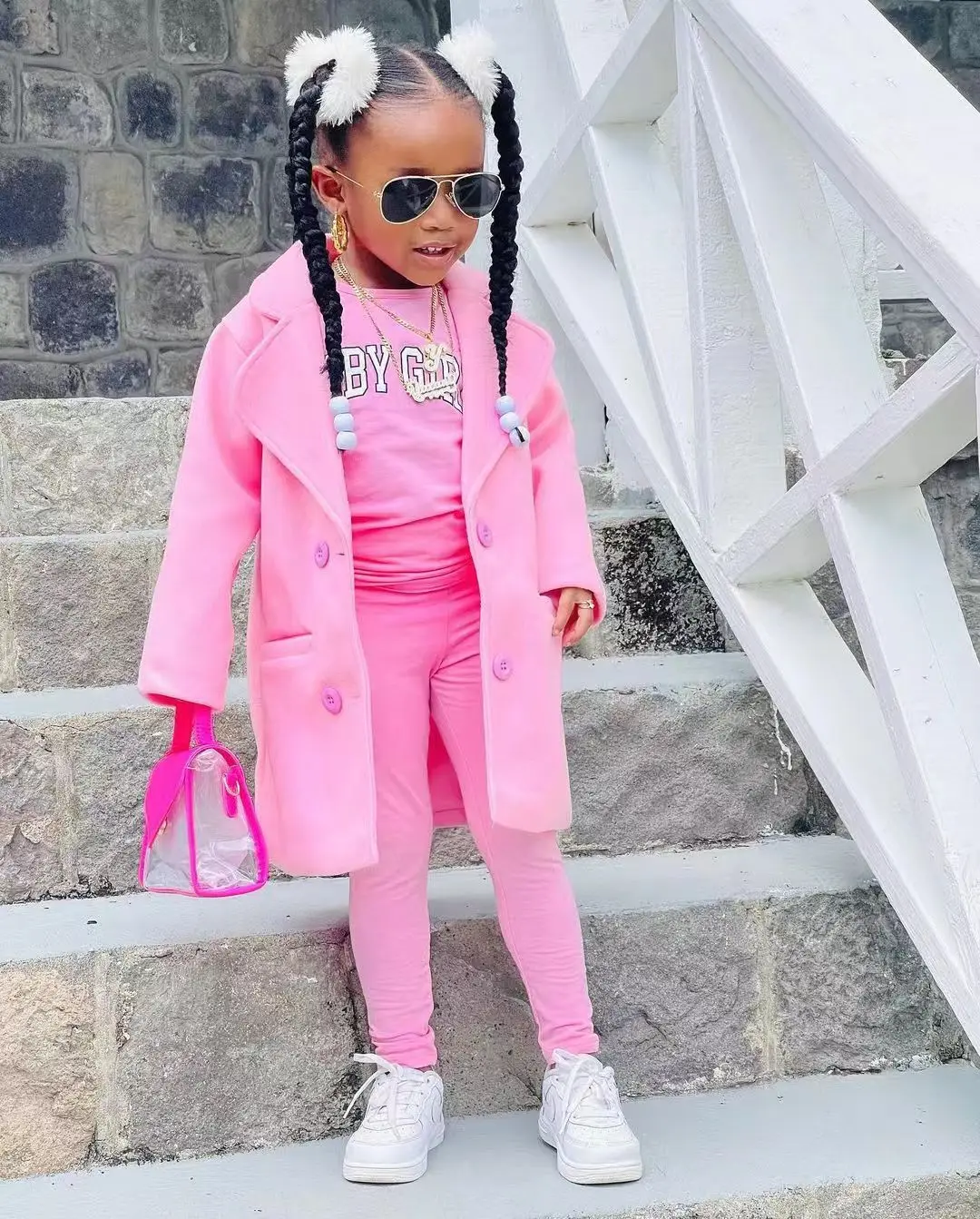 Autunno inverno giacche da ragazza cappotto Casual t-shirt pantaloni attillati 3 pezzi Set cappotto lungo caldo abbigliamento per bambini vestiti per ragazze per 3 4 5 6 7 3