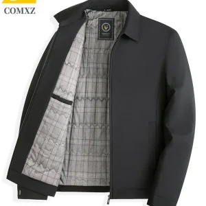 Giacca antivento da uomo 2025 Autunno Inverno Luxury Casual Tinta unita Giacche impermeabili Uomo Marchio di abbigliamento Cappotto allentato da lavoro 1