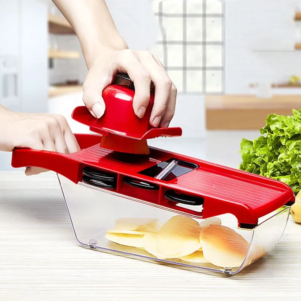 Tagliaverdure con lama in acciaio Affettatrice Pelapatate Carota Grattugia per formaggio Affettatrice per verdure Accessori da cucina 2