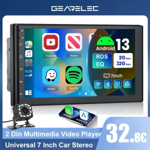 Android 13 Autoradio 2 Din Lettore video multimediale Carplay Android Auto Universale 7 pollici 2 din Navigazione Android Auto Stereo 1