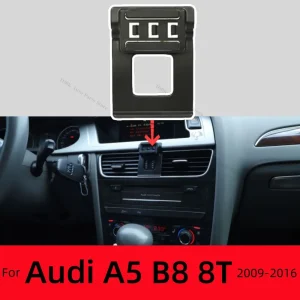Supporto per telefono per auto ruotabile a 360 gradi per Audi A5 B8 8T 2009-2016 2010 2013 Accessori per auto di ricarica wireless antiscivolo in silicone 1