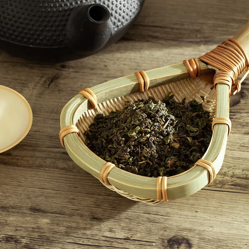 Prodotti di bambù verde naturale puro forniture da cucina colino di riso intrecciato a mano cucchiaio da minestra Noodles cucchiaio di scarico per uso domestico 2