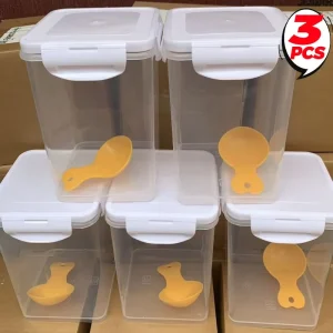 Contenitore per la conservazione del barattolo sigillante per cereali portatile Dispenser per alimenti da cucina Barattoli sigillati a prova di umidità di grande capacità Accessori da cucina 1