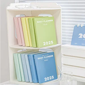 Planwith 2025 Diary Planner 98 fogli di carta spessa per la cura degli occhi, quaderno di scrittura non blottante, set Obiettivi Task Focus Todo Organizzazione 1