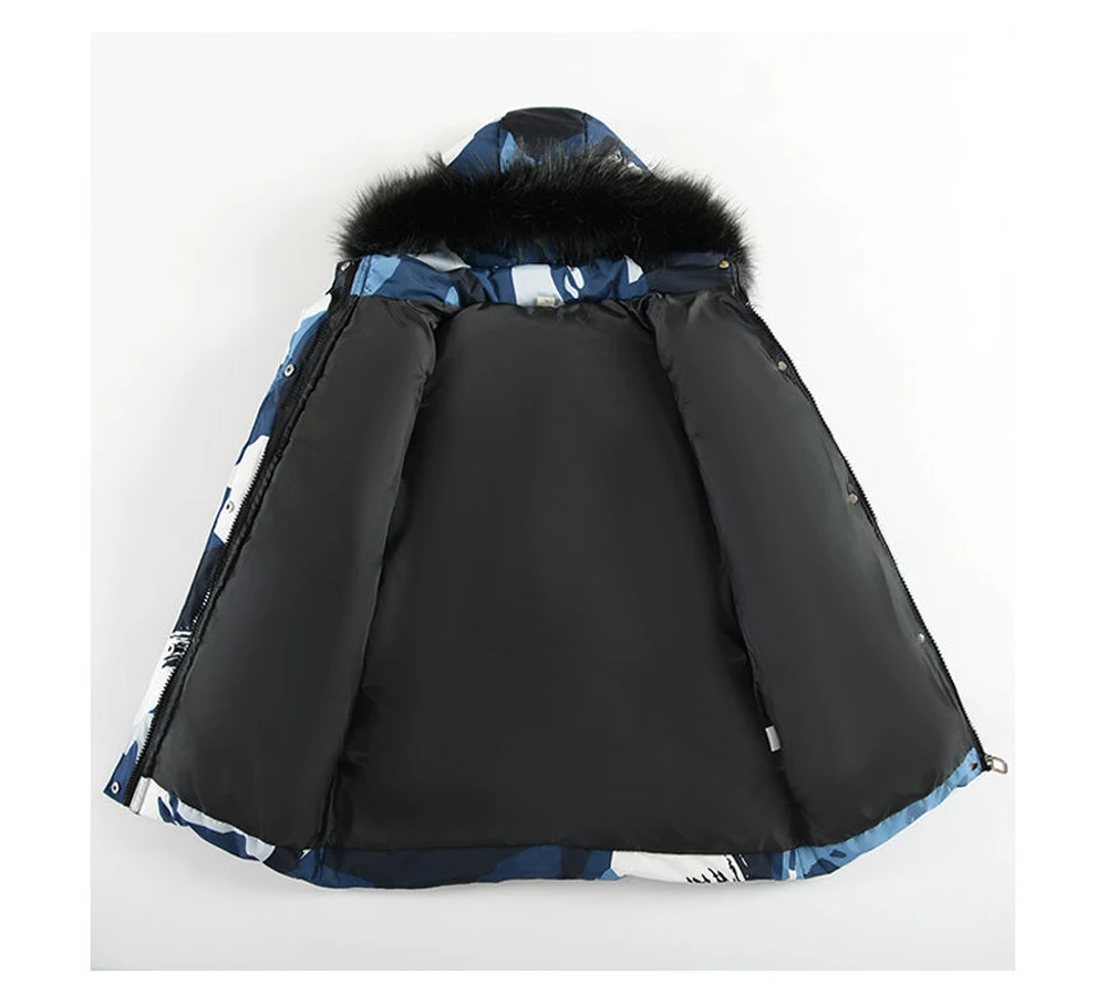 Cappotti lunghi ispessiti per bambini invernali Ragazzi Giacche in cotone con cappuccio imbottite mimetiche più capispalla caldi in velluto Abbigliamento per bambini 6