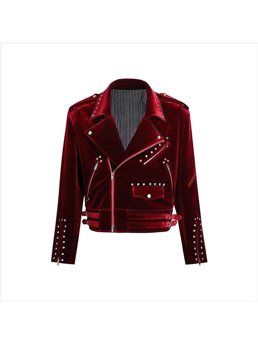 Mauroicardi Primavera Autunno Fresco Corto Morbido Velluto Giacca da motociclista da uomo Cerniera Elegante Chic Elegante Designer di lusso Abiti Emo 2