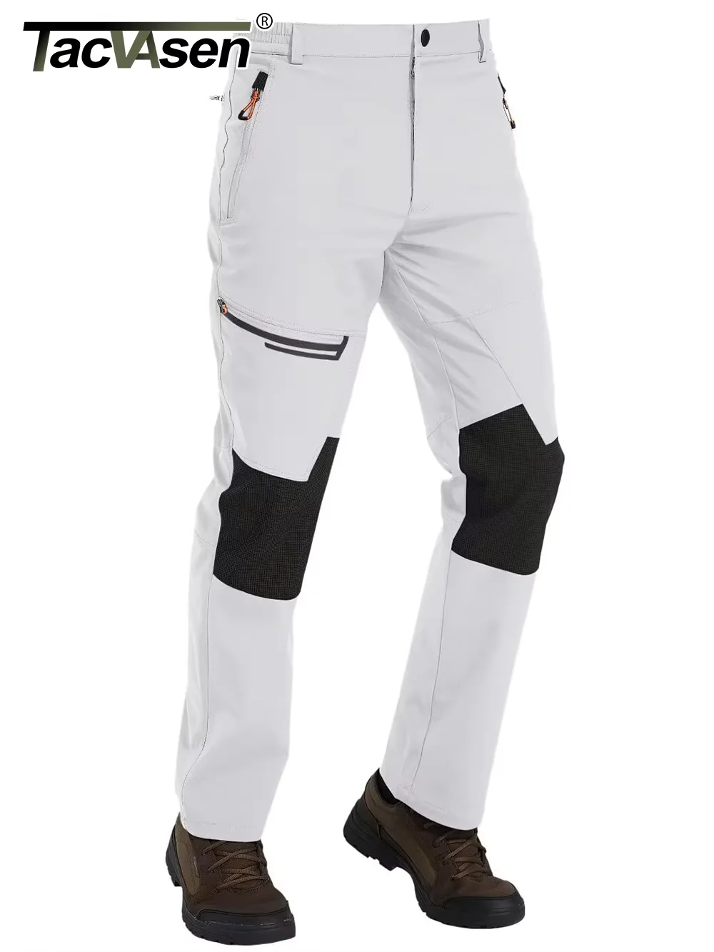 TACVASEN Pantaloni da trekking in pile addensato invernale Pantaloni termici caldi da uomo Pantaloni da sci da montagna da campeggio per pesca all'aperto antivento 2