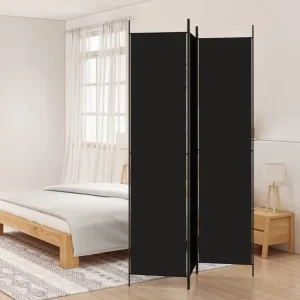 Divisorio con 3 Pannelli Nero 150x220 cm in Tessuto Prodotti per la decorazione della casa, schermi divisori, schermi privacy 1
