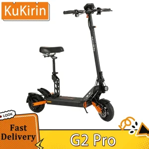 KuKirin G2 Pro Scooter elettrico pieghevole 9 pollici Tubeless Vuoto Pneumatico 600W Motore 48V 15.6Ah Batteria Sedile staccabile Freno a disco 1