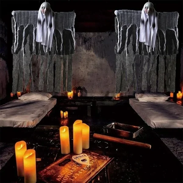 1-3PCS Halloween Appeso Fantasma Decorazioni Teschio Spaventoso Tessuto di Garza per Casa Stregata Portico Puntelli Spaventosi Terrore Appeso Ornamenti 5