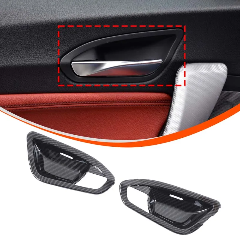 Per BMW 1 2 Serie F20 F21 F22 F23 2012-2019 Accessori Auto Porta Interno Ciotola Copertura Decorativa Adesivo ABS In Fibra di Carbonio/Nero 1