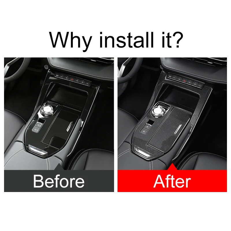 Stainless In Fibra di Carbonio Auto Console Centrale Del Cambio Pannello di Copertura Srickers Per Haval H6 3rd Gen 2021 2022 2023 2024 GT DHT PHEV 2