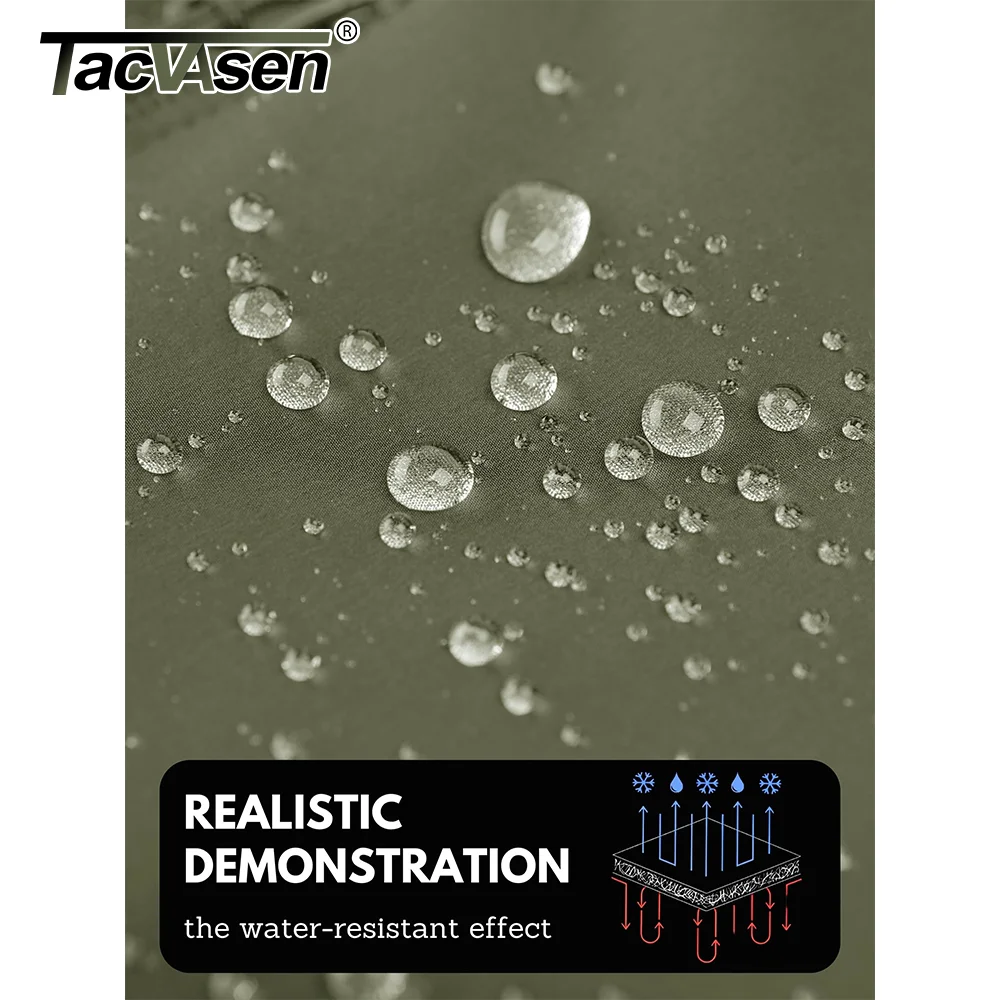 Giacca foderata in pile impermeabile TACVASEN con tasche con cerniera giacche da lavoro da trekking con cappuccio Softshell da uomo Outdoor giacca a vento 5