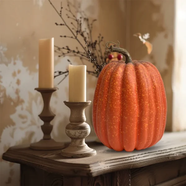 Grande zucca in schiuma artificiale - Decorazione realistica, adatta per attività di Halloween e Ringraziamento, può disegnare artigianato fai-da-te 5
