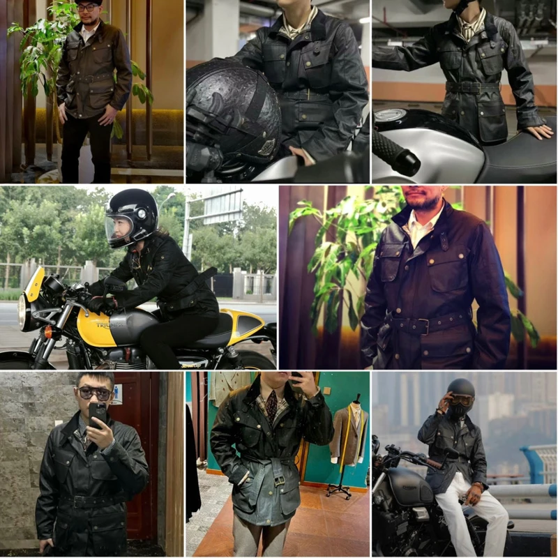 Giacca cerata a olio da uomo resistente alle intemperie di media lunghezza da caccia giacca da moto da donna abbigliamento da ciclismo cappotti rompivento primaverili autunnali 5