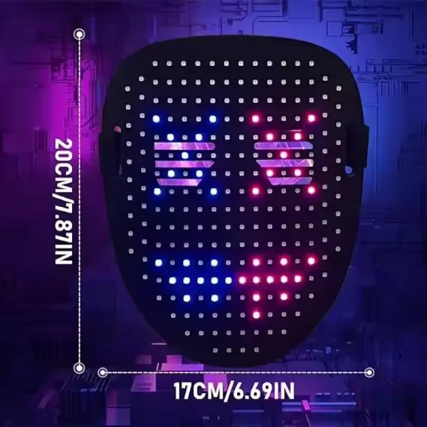 Maschera LED con rilevamento dei gesti Illumina il viso che trasforma la maschera di Halloween a LED per bambini Uomini Donne Costume Cosplay Party 6