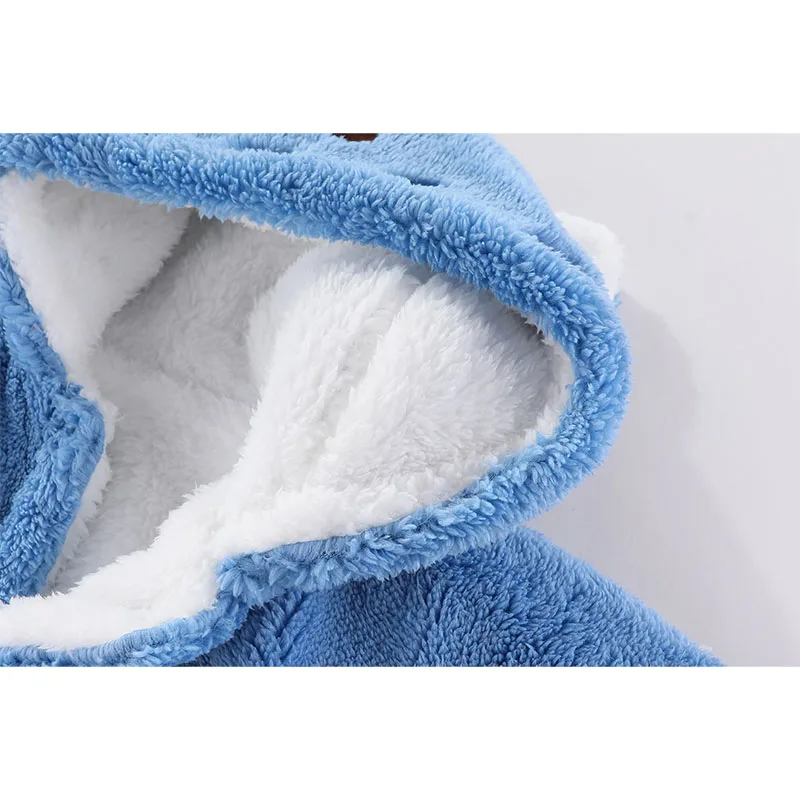 Mantello caldo per bambini 2025 Inverno simpatico coniglietto solido addensato scialle antivento vestiti per bambini cappotto ragazzi ragazze 5