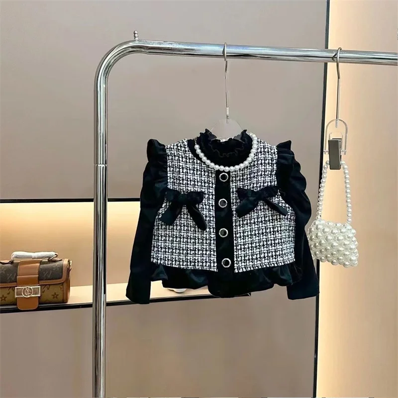 Set di abbigliamento per ragazze Top per bambini Pantaloni svasati 3 pezzi Marea Autunno Vestito caldo per bambini Nuova primavera Dolce Set casual 12M-5 anni 4