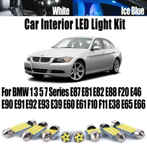 Kit luce cupola interna a LED per auto per BMW Serie 1 3 5 7 E87 E81 E82 E88 F20 E46 E90 E91 E92 E93 E39 E60 E61 F10 F11 E38 E65 E66 1