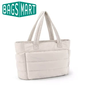 BAGSMART Borsa da donna Borsa tote in tinta unita di grande capacità Borsa versatile per borsa per la spesa di classe per studenti da lavoro per pendolari 1