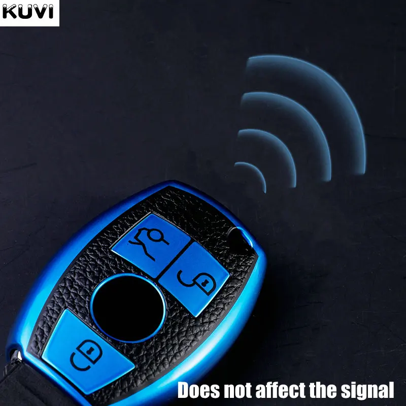 Custodia per chiave A distanza per auto in TPU in pelle Fob per Mercedes Benz A C E S classe G GLA CLA GLK GLC CLS W204 W463 W176 W251 W205 AMG 6