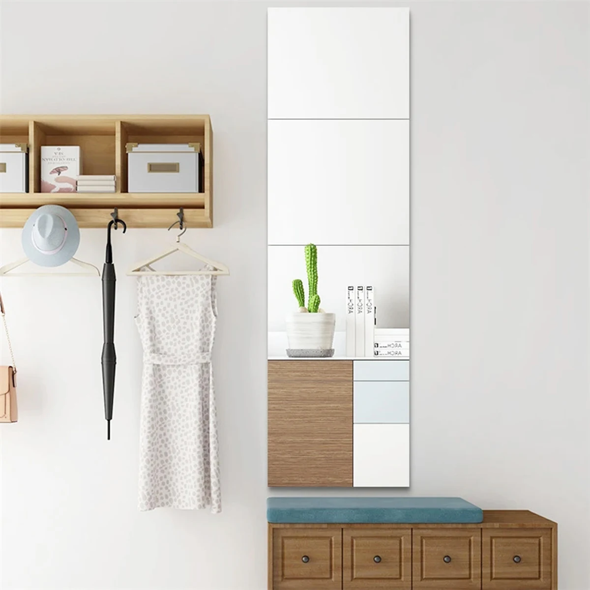 Adesivo da parete autoadesivo per specchio 3D Adesivo quadrato fai da te Adesivi per decorazioni per specchio 8 pezzi Decorazione da parete artistica Decorazioni per la casa 4