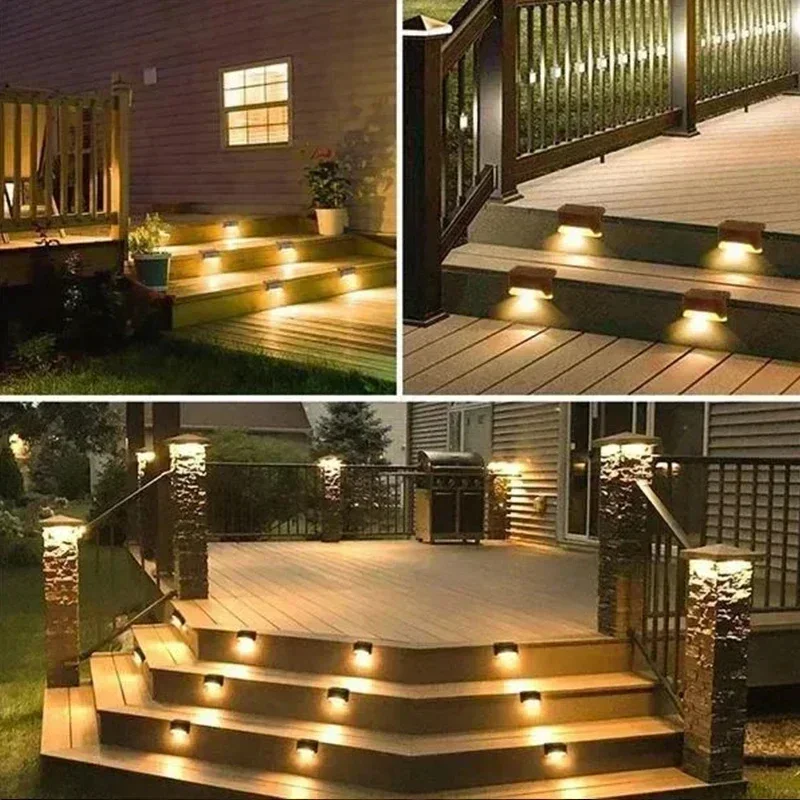 1 ~ 12 pezzi LED lampada solare per gradini percorso scale luci da giardino per esterni decorazione per balcone impermeabile per luce per recinzione per scale da patio 4