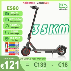 ES80/M365 X1 Scooter Elettrico 36V 10.5Ah 500W Motore 35KM Lungo Raggio 31KM/H 8.5 Pollici Pneumatici Solidi Pieghevole Smart APP EScooter 1