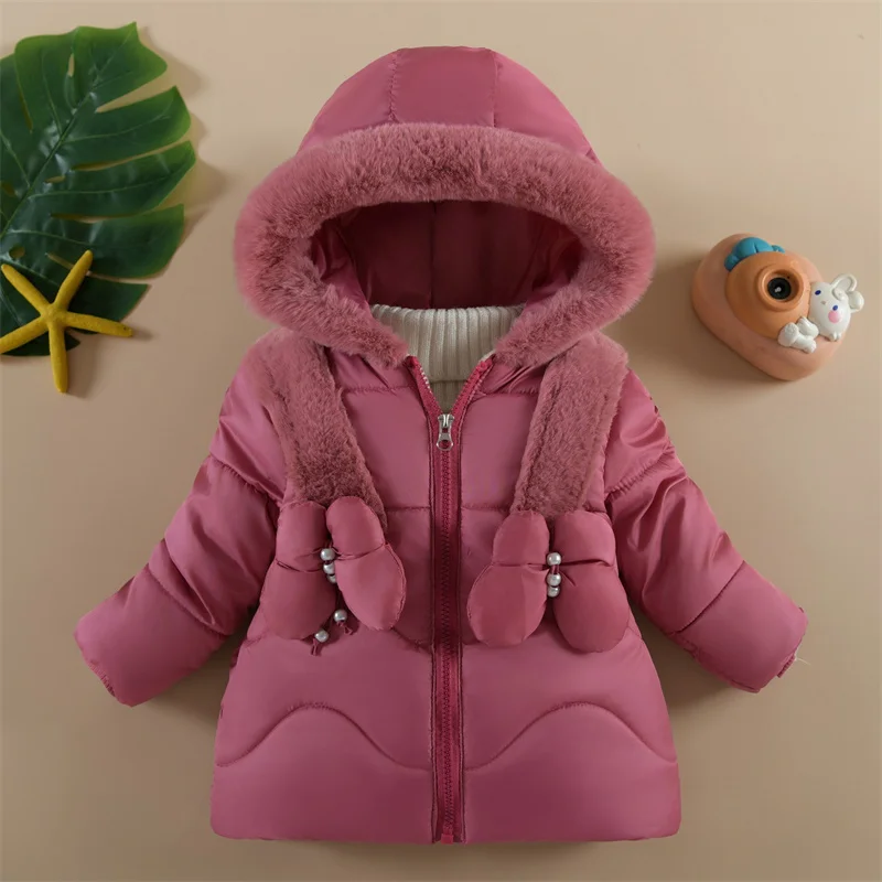 Ragazze Imbottito Imbottiture Cappotti Per Bambini Giubbotti Addensati 2024 Nuovo Con Cappuccio Vestiti di Cotone Per Bambini Casual Tendenza Parka Inverno Bambino Snowsuit 6