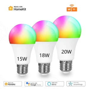 Homekit WiFi E27 Lampadina dimmerabile intelligente RGBCW 110V 220V App luce Regolare dimmerabile SIRI Alexa Google Home IOS Controllo vocale 1