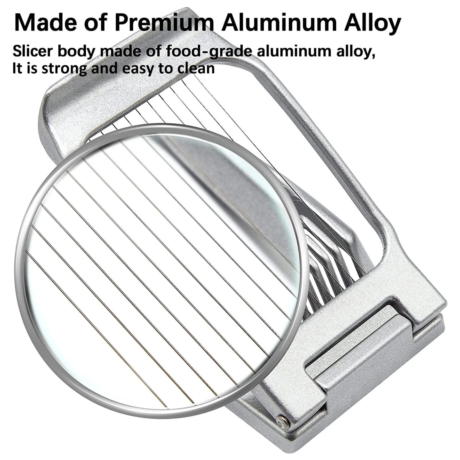 Accessori da cucina Affettatrici per uova Chopper Taglierina per insalata di frutta in acciaio inossidabile Utensili per uova Robot da cucina manuali Gadget per utensili da cucina 6