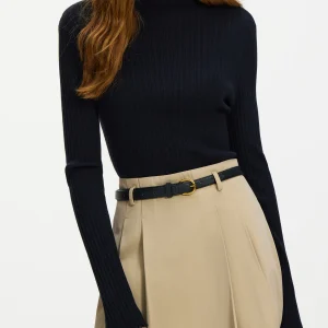 FSLE dolcevita maglione lavorato a maglia Casual Top per le donne 2024 inverno nuovo elegante tinta unita a maniche lunghe Versatile Top 24 fs14010 1