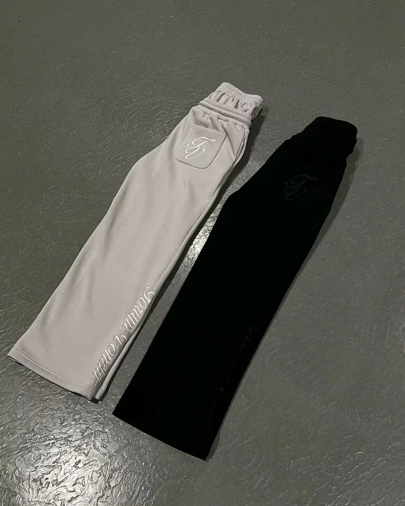 Y2K American New Harajuku Vintage Allentato Doppia Vita Pantaloni Della Tuta Da Uomo Streetwear Hip Hop Lettere Popolari Ricamate Pantaloni Casual 4