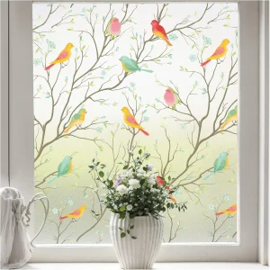 Pellicola per vetri colorati, pellicola decorativa per privacy per finestre in vetro smerigliato, adesivo per finestre non adesivo adesivo statico per porta d'ingresso 1