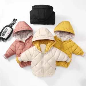 Inverno bambini piumini spessi autunno ragazzi ragazze moda capispalla caldi imbottiti vestiti con cappuccio per bambini cappotti di cotone per bambini 3-8Y 1