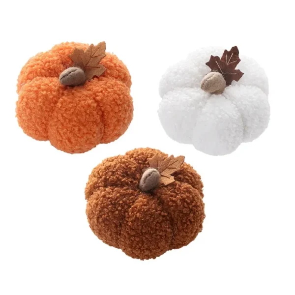 3PCS Zucca Peluche Halloween Decor 8cm Peluche Realistico Zucca Ornamenti Per Il Desktop 2026 Halloween Home Decor navidad 5
