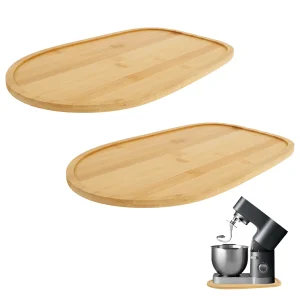 Tappetino scorrevole per mixer da 2 pezzi compatibile con mixer da 4,5 a 5 QT Tappetino scorrevole per frullatore in bambù Tappetino scorrevole liscio per elettrodomestici da cucina 1