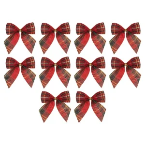10 pz/set Panno Di Natale Plaid Arco Vari Stile Plaid Arco Albero Di Natale Ciondolo Morbido Carino Ghirlanda Di Natale Accessori Di Natale 1
