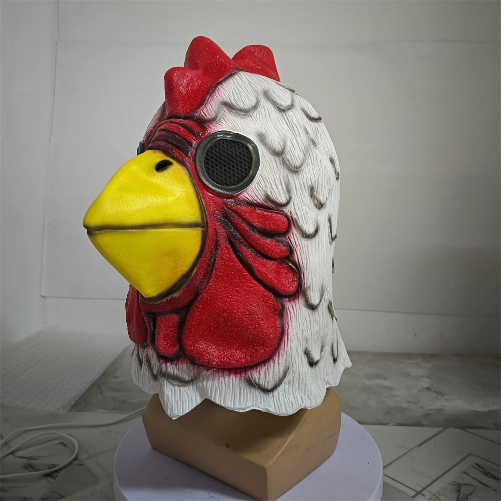 Hotline Miami Richard Rooster Mask Game Cosplay Funny Animal Head Cover White Rooster Mask Halloween Party Prop Mad Chicken Mask 2