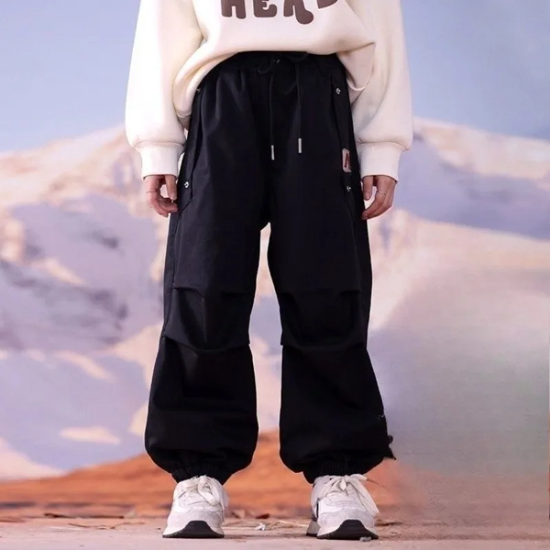 Pantaloni cargo invernali foderati in pile termico da ragazza - Pantaloni sportivi giacca a vento impermeabile per bambini 8-14 Pantaloni sportivi con tasche 2